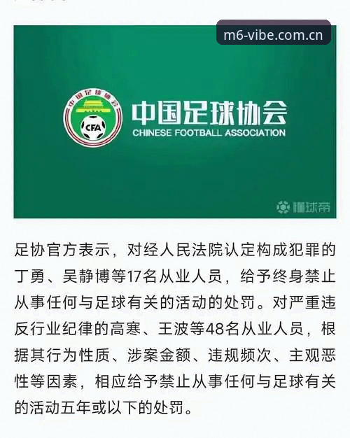 中国足协第三批禁足名单曝光，如何通过m6米乐平台深度解读这场足坛反腐风暴？